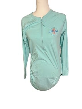 Salt Life SLX size Large Half zip rash guard swim coverup with ruched sides
